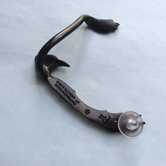 Alchemy Gothic Black Pewter Raven Wing Single Left Ear Wrap Earring