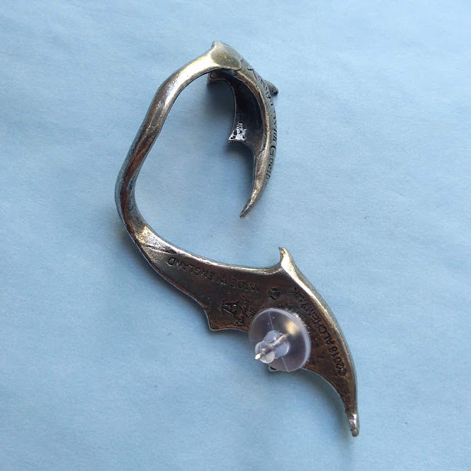 Alchemy Gothic Night With Goethe Bat Wing Left Ear Wrap Single Earring