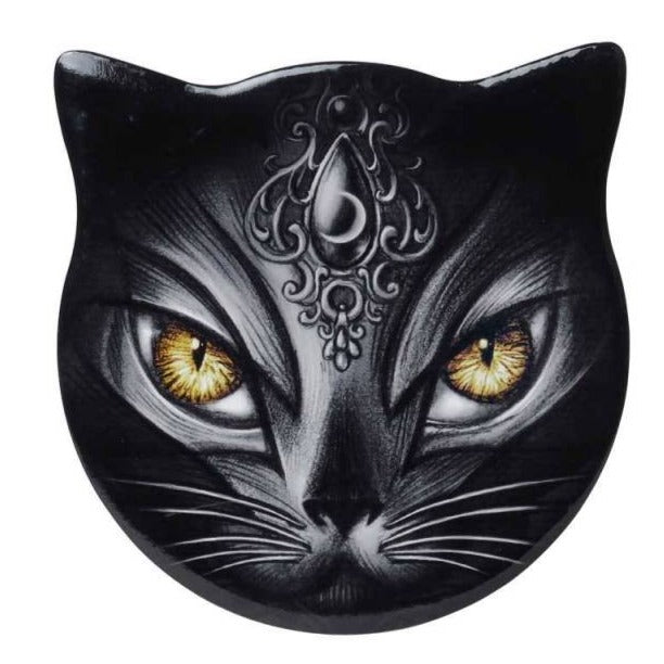 Alchemy Gothic Sacred Cat Shaped Ceramic Coaster