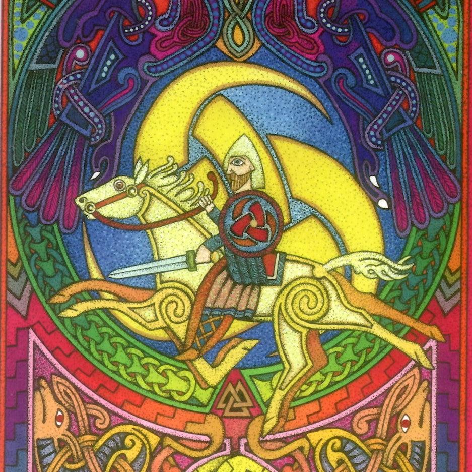 Odin Viking Art Courtney Davis Greeting Card