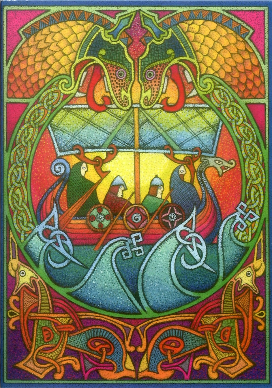 Viking Ship Artwork Courtney Davis Greeting Card