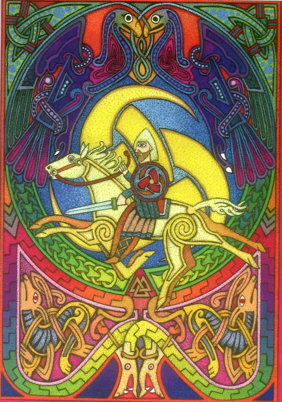 Odin Viking Art Courtney Davis Greeting Card