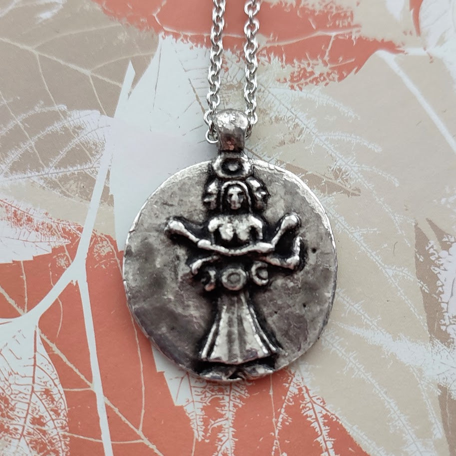 Hecate Goddess Coin Pendant Necklace