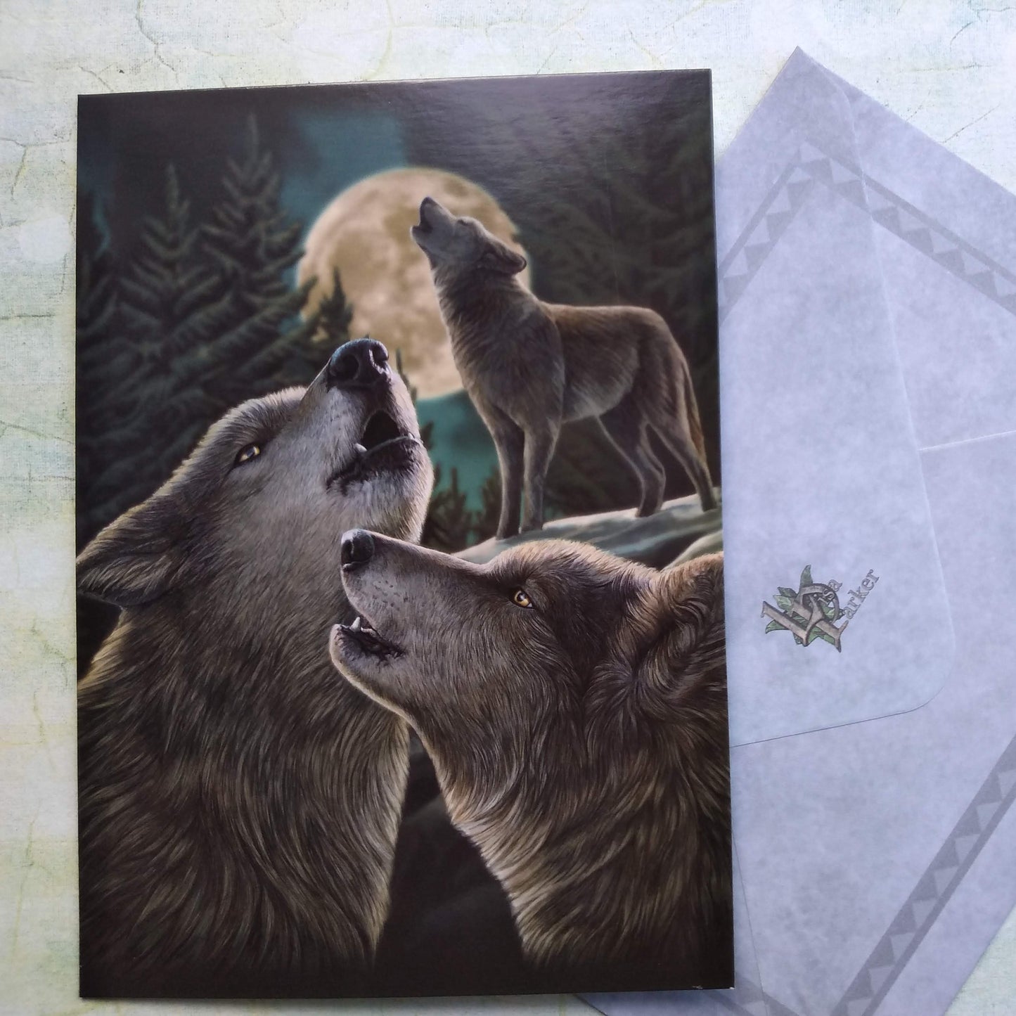 Wolf Song Lisa Parker Artwork Greeting Card