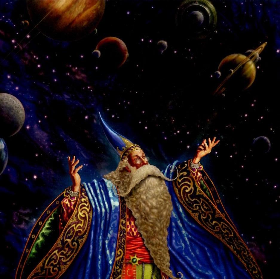 Planetarius Myles Pinkney Wizard Artwork Greeting Card