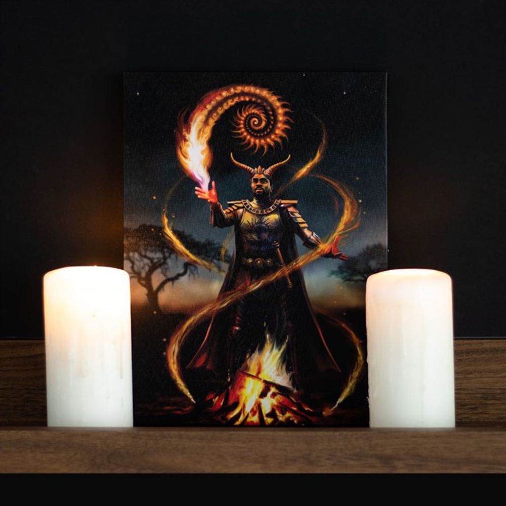 Fire Element Wizard Canvas Plaque by Anne Stokes