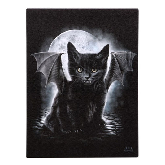 Bat Cat Canvas Plaque by Spiral Direct