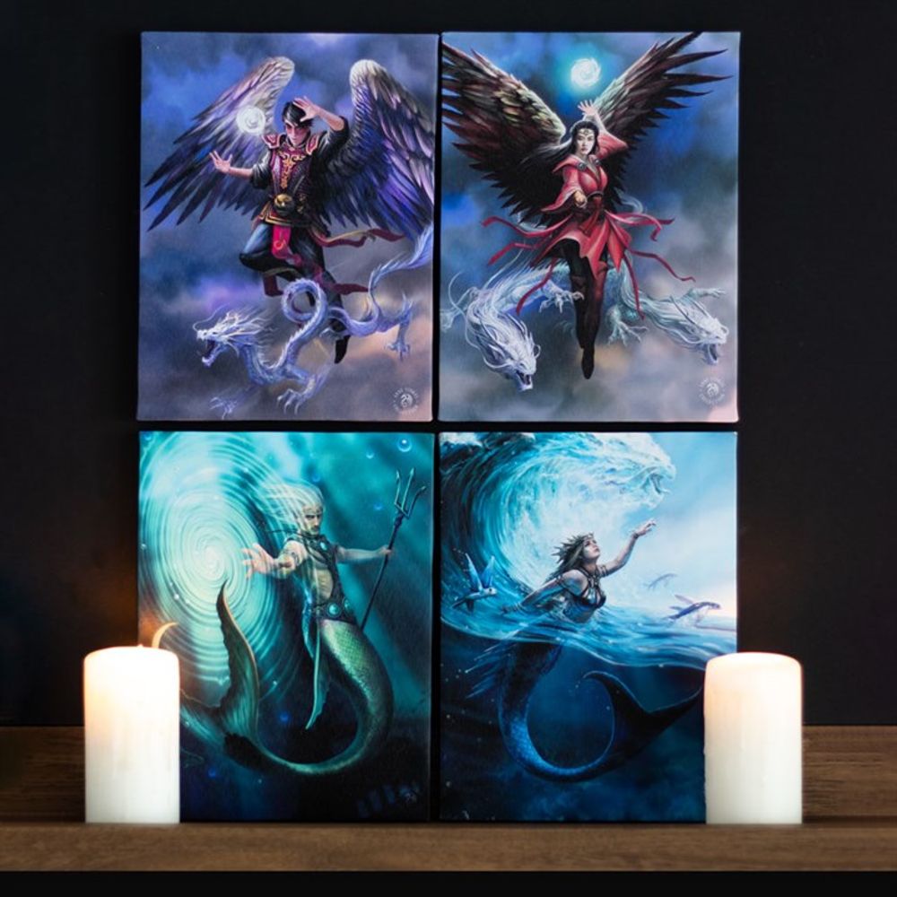 Water Element Wizard Canvas Plaque by Anne Stokes