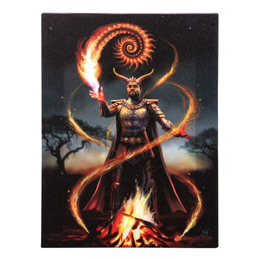 Fire Element Wizard Canvas Plaque by Anne Stokes