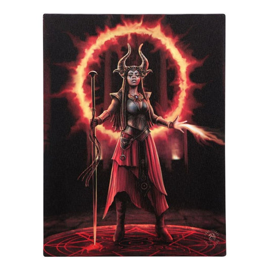 Fire Element Sorceress Canvas Plaque by Anne Stokes