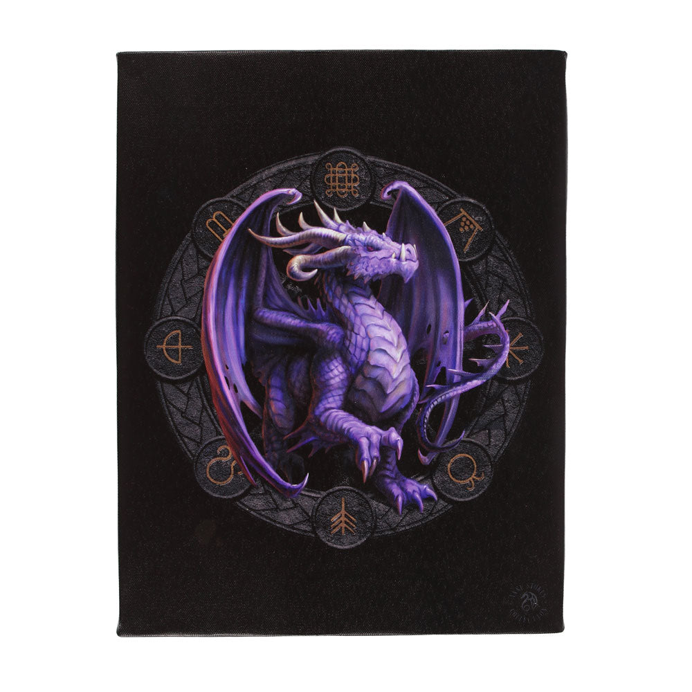 19x25cm Samhain Dragon Canvas Plaque by Anne Stokes