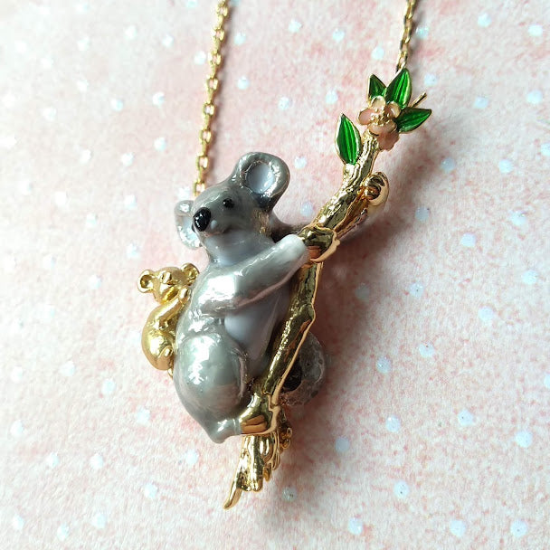 Koala Bear Joey Mother Baby Necklace by Bill Skinner