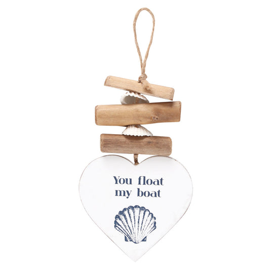 You Float My Boat Driftwood Heart Sign