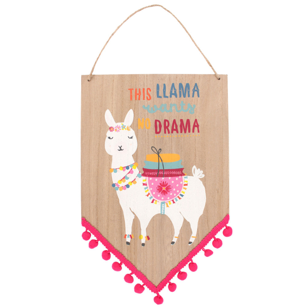 Wooden Llama Sign