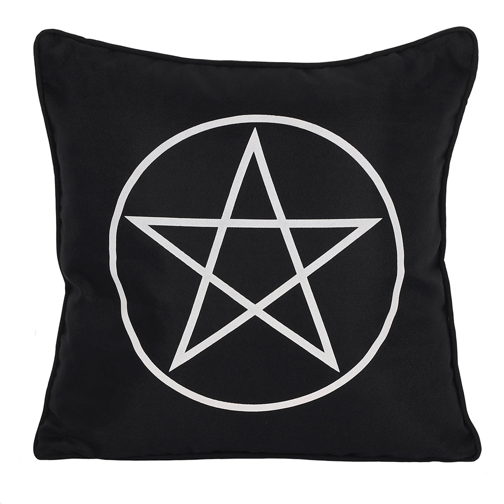 Black and White Pentagram Cushion