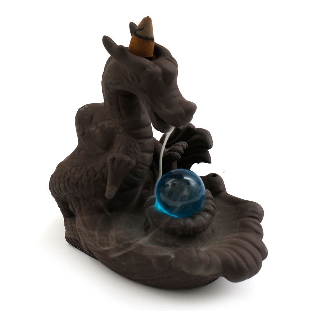 Dragon Backflow Incense Burner with Orb