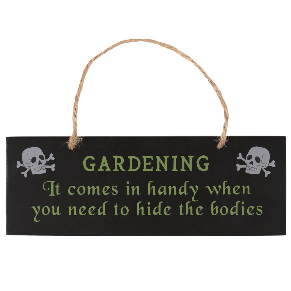 Gothic Gardening Comes In Handy Hanging Sign