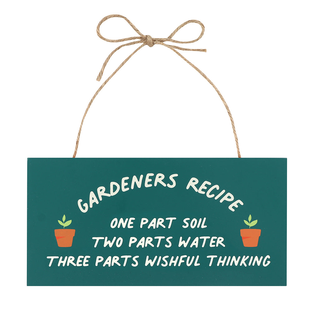 Gardeners Recipe Hanging Sign