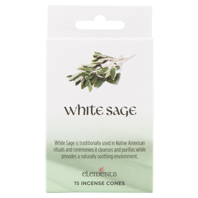 Set of 12 Packets of Elements White Sage Incense Cones