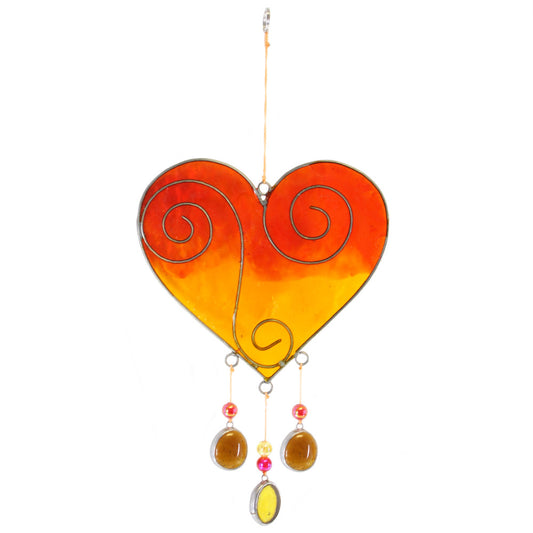 Yellow/Orange Heart Suncatcher