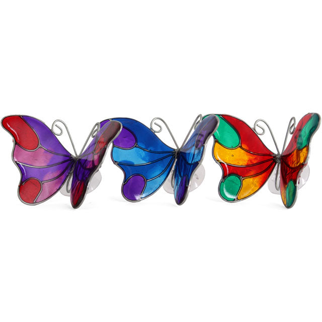 Set of 6 Butterfly Suncatchers With Suction Cups