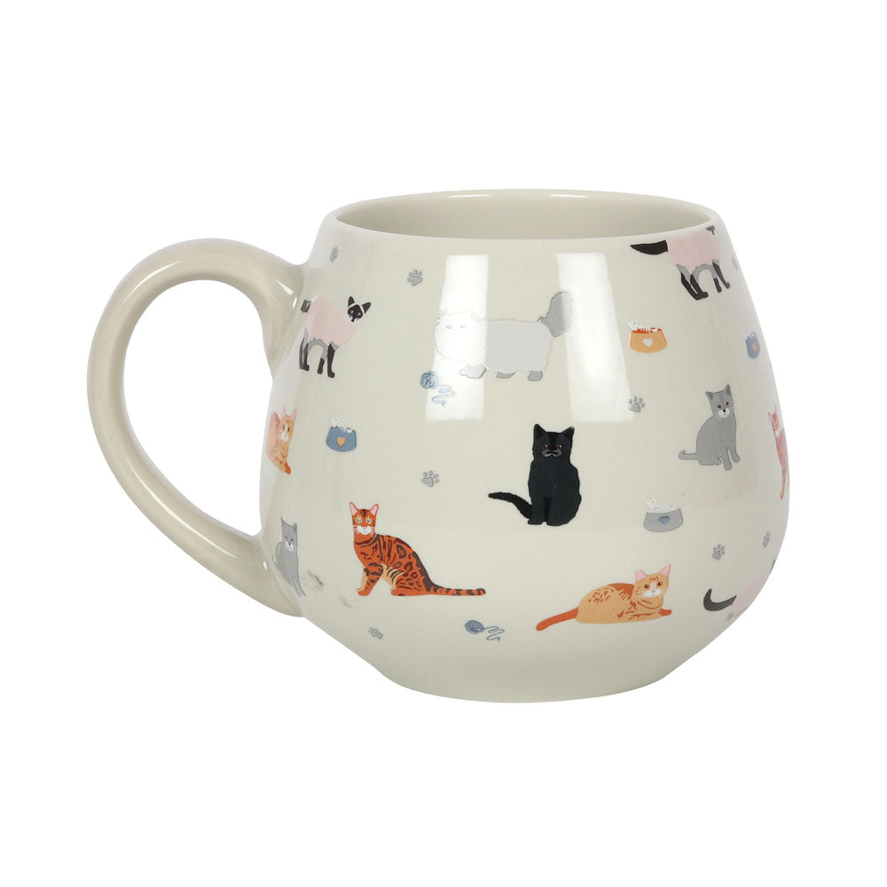 Cat Print Rounded Mug