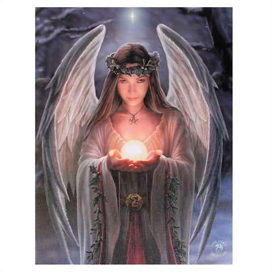 19x25cm Yule Angel Canvas Plaque by Anne Stokes