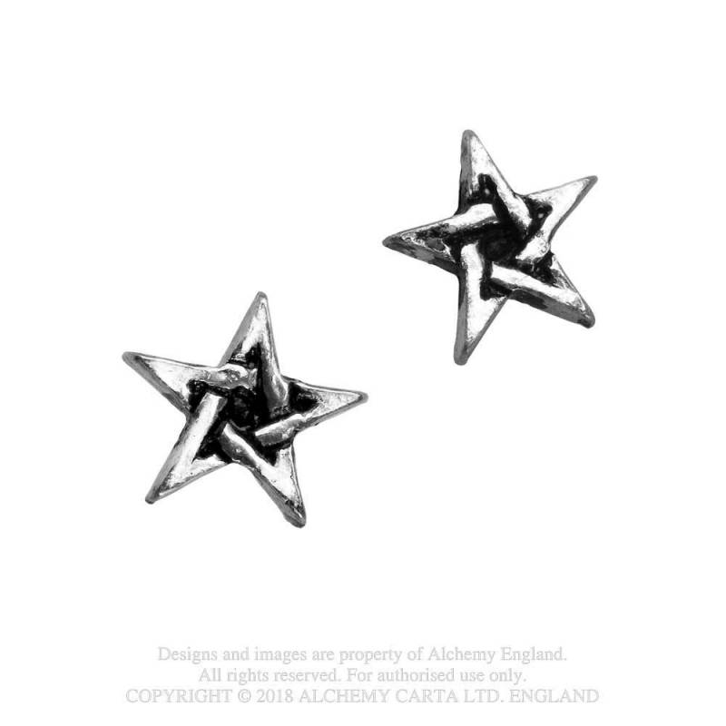 Alchemy Gothic Pentagram Star Stud Earrings