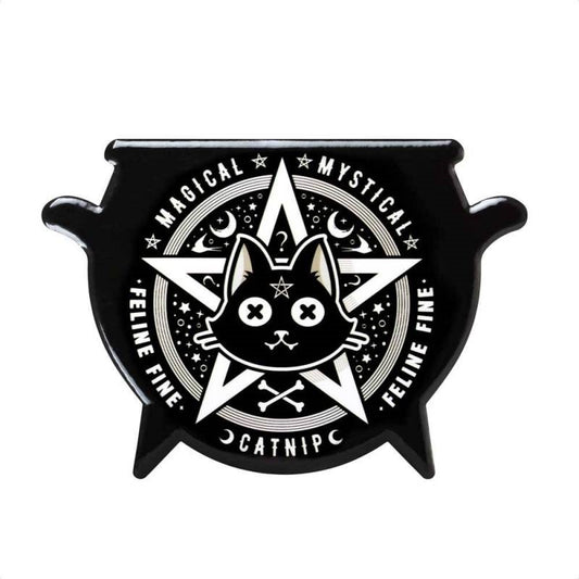 Alchemy Gothic Magical Mystical Catnip Cat Cauldron Coaster